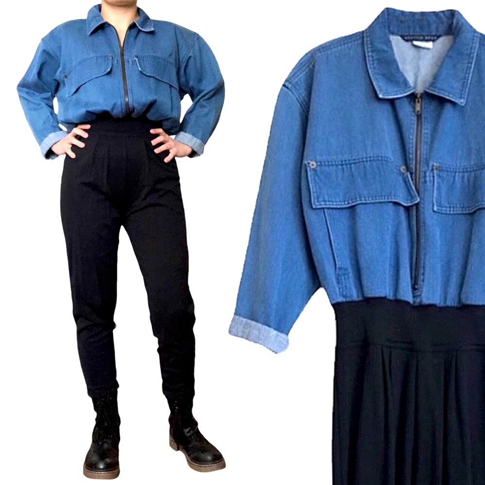 Vintage 90s Seattle Gear Denim Jumpsuit | Small